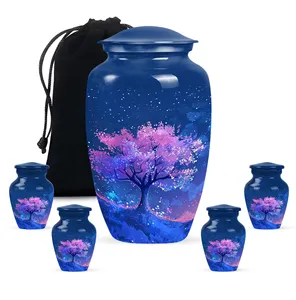Blue Floral Tree Cremation <b>Urn</b> <b>Large</b> <b>Urns</b> For Human Ashes - Product Image 3