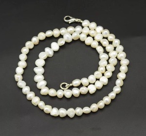 Collier ras-de-cou en perles d'eau douce blanches rondes 7MM 8MM, collier en perles d'eau douce naturelles, bijoux en perles véritables pour femmes et filles - Product Image 3