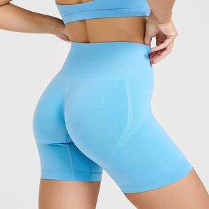 Short de sport taille haute pour femme, sexy, avec effet froncé aux fesses, legging court de yoga, compression sans couture, short de fitness - Product Image 4