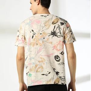 T-shirt Homme Vintage Coupe Droite Formelle en Coton Tricoté 100% de Haute Qualité à Manches Courtes, Col en V Personnalisé avec Bordure Contrastante, Grammage Lourd - Product Image 4