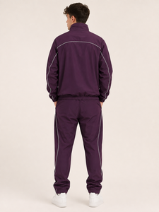 Vêtements de jogging personnalisés pour hommes, coupe-vent en polyester uni à capuche, survêtement respirant, séchage rapide, léger, décontracté - Product Image 2