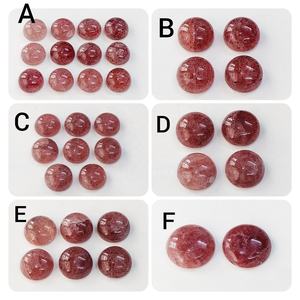 Cuarzo Rojo Fresa Natural en Forma de Cabujón Redondo 10*10 mm  11*11 mm  12*12 mm  14*14 mm  15*15 mm  20*20 mm Piedra Preciosa Natural - Product Image 6