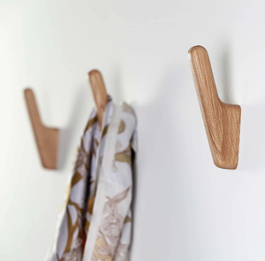 Crochets muraux en bois au design élégant, 4 pièces, solution moderne d'organisation et de rangement pour la maison, support pour suspendre les vêtements - Product Image 5