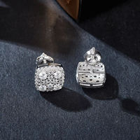 Boucles d'oreilles pendantes brillantes en argent sterling S925 plaqué or 18 carats avec diamants de laboratoire sur mesure pour femmes, accessoires de bijouterie en gros