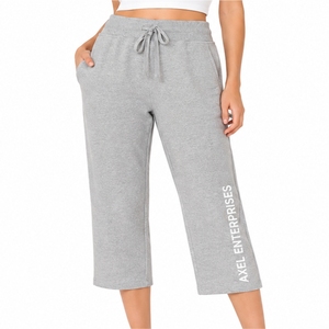 <b>Women</b> <b>Trouser</b> Casual <b>Cropped</b> Relaxed Fit Pants Relaxed Fit Soft Feel <b>Elastic</b> <b>Waist</b> Drawstring <b>Waist</b> Side Pockets Easy Comfort - Product Image 2