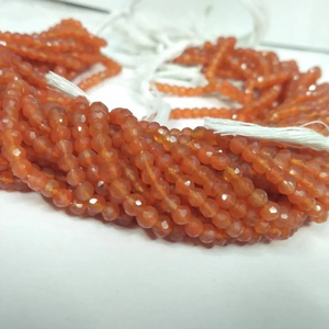 ลูกปัดกลมคาร์เนเลียนสีส้มลูกปัดอัญมณีทำมือเครื่องประดับหรูหราขายส่งเป็นจำนวนมาก - Product Image 1