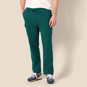 Pantalones Deportivos de Forro Polar Verde para Hombre, Cintura Elástica con Cordón, Bolsillos Laterales, Ropa Casual de Otoño - Product Image 6