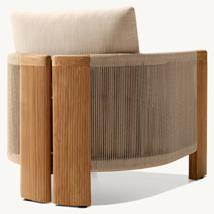 High Quality Casual Modern Style Teak Furniture Outdoor Garden Patio <b>Sofa</b> <b>Set</b> with Coffee Table for Garden Furniture - Striata - Product Image 5