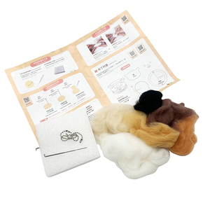 Beginner Animal Pudding Corgi Wool Felt <b>Needle</b> Felting Craft Kit with Keychain Chain for DIY Pet Dog Accessories Making - Product Image 4