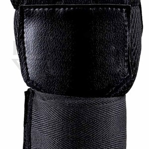 Gants d'entraînement demi-doigts en similicuir respirant avec sangle de poignet réglable pour arts martiaux, usage unisexe adulte, bandages rapides de boxe - Product Image 5