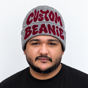 Bonnet pliable avec grandes lettres tricotées et détails en strass, unisexe, hiver, streetwear décontracté, personnalisable OEM ODM - Product Image 2