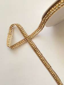 Ribete de encaje metálico de poliéster soluble en agua, ecológico, con cuentas bordadas, de colores personalizados, para zapatos, tamaño 15mm, al por mayor - Product Image 3