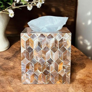 Unique Design Mother Of Pearl Tissue Cover Ceramic Decorative Tissue Holder - Product Image 4