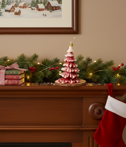 Vela Decorativa Artesanal de Cera de Parafina con Aroma, en Forma de Árbol de Navidad, para el Día del Padre, Decoración Festiva para el Hogar, Sin Humo - Product Image 1