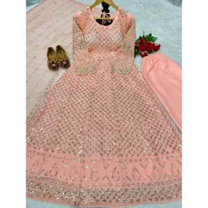 ชุดเดรสดีไซเนอร์ Nayra Kurti พร้อมกางเกง Palazzo และผ้าคลุมไหล่ สำหรับงานปาร์ตี้ ไซส์ 2XL - Product Image 1