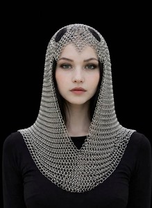 Venta al por mayor de cascos de malla de acero dulce pulido, armadura medieval, cubrecabezas para disfraz renacentista, accesorio con logotipo personalizado OEM - Product Image 5