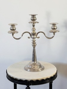 Antique Silver Candelabra Set With Five <b>Tapered</b> Beeswax <b>Candles</b> Home Decorative <b>Candle</b> Holder Collection - Product Image 2