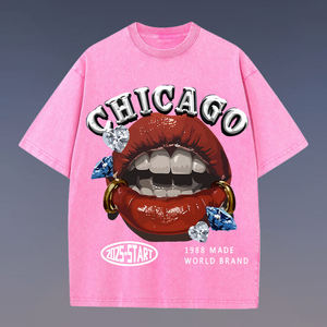 T-shirt unisexe à manches courtes en tricot oversize, imprimé Hip-Hop rétro euro-américain, pour couples style urbain - Product Image 4