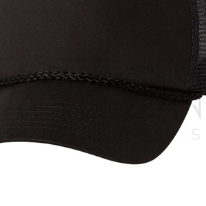 Casquettes 5 panneaux ajustables noires unies de haute qualité avec logo personnalisé, effet délavé, pour hommes – Meilleures ventes - Product Image 5
