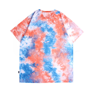 Camiseta de Manga Corta con Cuello Redondo y Estampado Tie-Dye para Hombre, Corte Regular, Tejido de Punto Informal con Patrón - Product Image 3