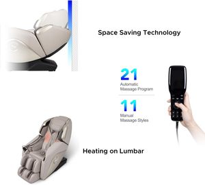 Silla de Masajes de Cuerpo Completo con Gravedad Cero, Silla de Masajes Shiatsu Reclinable con Calefacción y Control por Voz Inteligente - Product Image 6