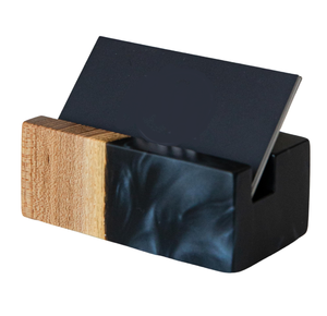 Epoxy Resin And Wood Business <b>Card</b> Stand Office Desk Organizer Business Display Holder Clipboard Style Portable Office Used - Product Image 6