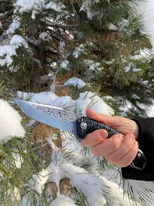 Premium Handmade Stainless Steel Folding Pocket Knife with Black G10 Handle Leather Sheath Wholesale Survival A&M ENTERPRISES - Product Image 3