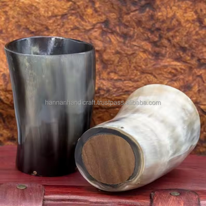 Premium Quality Customized Logo Viking Polished Eco-Friendly Organic Material 500ml Drinking Horn Lid <b>Camping</b> Coffee Beer Mugs - Product Image 2