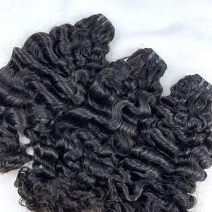 Meilleure vente!!! Cheveux vietnamiens bruts extensions de cheveux humains gros cheveux bouclés ondulés birmans couleur naturelle non traitée double dessiné - Product Image 1