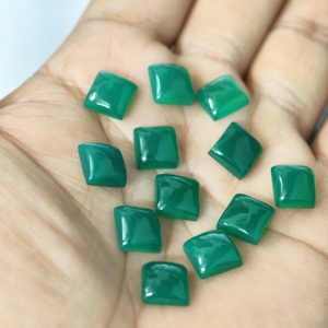 หินออนิกซ์สีเขียวทรงสี่เหลี่ยมสำหรับทำเครื่องประดับ - Product Image 5