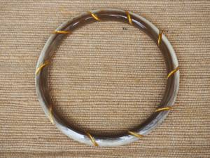 Ensemble de bracelets en corne polie faits à la main, forme ronde, imitation moderne, couleur marron naturel, bijoux de collection pour femmes - Product Image 5