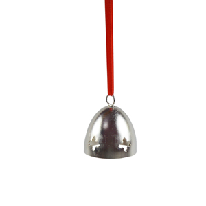 Cloche de Noël suspendue brillante, idéale pour les fêtes et la décoration de l'arbre de Noël, design décoratif en métal argenté. - Product Image 5