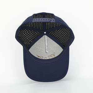 Gorra de Béisbol Personalizada para Hombre, 5 Paneles, Azul Marino, Logotipo Bordado, Perforaciones con Corte Láser, 100% Lona de Algodón - Product Image 6