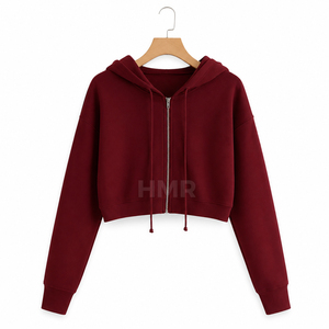 เสื้อฮู้ดครอป HMR Sorority Sisterhood สีพื้น แขนยาว ซิปหน้า เหมาะสำหรับใส่ในฤดูใบไม้ร่วง - Product Image 5