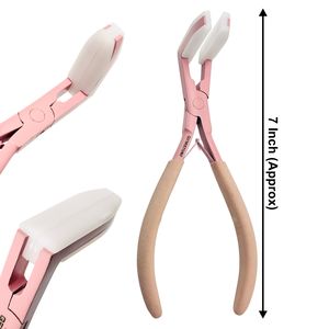 Pinzas para Extensiones de Cabello de Acero Inoxidable de 7 Pulgadas, Color Rosa, Duraderas, Reutilizables, con Logotipo Personalizado GEMSTONE ENTERPRISES, Herramienta Personalizada - Product Image 1