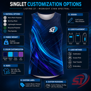 Camiseta Deportiva Personalizada al por Mayor, Sublimada, Transpirable, para Carreras, Color Zafiro Cobre Momentum - Product Image 4