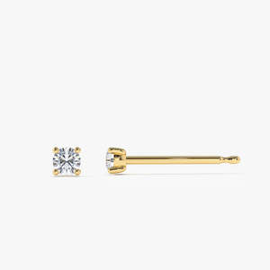 Trending 925 Sterling Silver Prong Setting Round Beautiful <b>Studs</b> 14K Gold Moissanite <b>Crystal</b> Wedding Engagement Fine <b>Earring</b> - Product Image 1