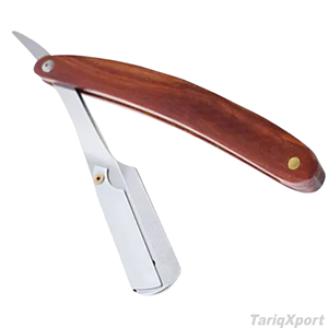 Rasoir de Barbier Professionnel de Haute Qualité en Acier Inoxydable pour Hommes, Outil de Toilettage de Précision avec Manche en Bois, pour Visage et Corps - Product Image 2