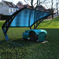 Garasi Robot Pemotong Rumput Modern Berbingkai Baja Manual 103x77x44cm dengan Kanopi PC untuk Penggunaan Luar Ruangan