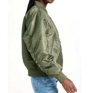 Chaquetas de Satén para Mujer al por Mayor, Color Sólido, Estilo Urbano, Cierre Frontal con Cremallera, Tallas Personalizadas - Product Image 3