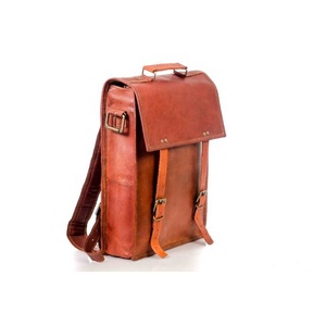 New Style Vintage Look Brown Crunch Leather <b>Backpack</b> Travel <b>Backpack</b> Office Leather <b>Large</b> <b>Capacity</b> Travel Bag For Men And Women - Product Image 2