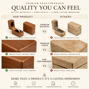 Custom Premium Solid Wood <b>Ring</b> <b>Box</b> with Velvet Interior – Luxury Jewelry <b>Gift</b> Packaging. - Product Image 4