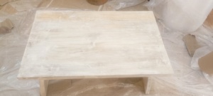 Contemporary Handmade Wooden <b>Coffee</b> <b>Table</b> <b>White</b> Antique Taper Leg Broad Strong for Home Cafe Garden Custom Finish Sizes - Product Image 3