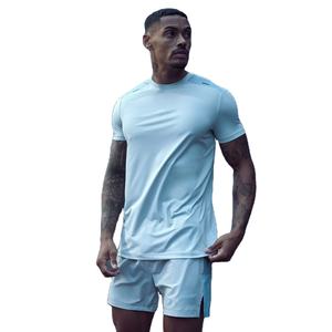 T-shirt et short en coton 100% pour hommes, ensemble de shorts respirants surdimensionnés 2 pièces lavés à la sueur pour la vente en gros - Product Image 1
