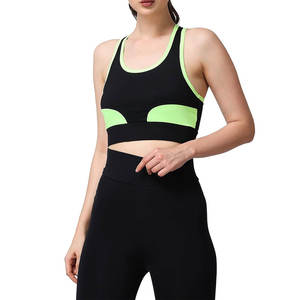 Conjunto de Yoga de Cintura Alta de 2 Piezas para Mujer, Ropa Deportiva, Leggings Acanalados Sin Costuras y Sujetador Deportivo, Parches de Neón, Ropa Deportiva para Gimnasio y Fitness - Product Image 4
