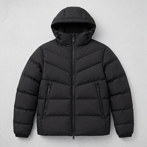 Wholesale Custom Black Hooded Puffer Jacket Winter <b>Padded</b> Quilted <b>Coat</b> Men's Women's Outdoor Windproof Warm Jacket OEM - Product Image 4