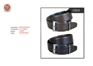 Ceinture réversible en cuir véritable pour homme, épaisseur 3,6-3,8 mm, ceinture de taille robuste, ceinture formelle et décontractée avec boucle en alliage de zinc - Product Image 2