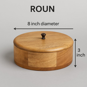 Caja de Madera para Chapati de Último Diseño, Forma Redonda, Producto Hecho a Mano 100% de Buena Calidad, Caja para Chapati para Mesa de Comedor con Logotipo - Product Image 3