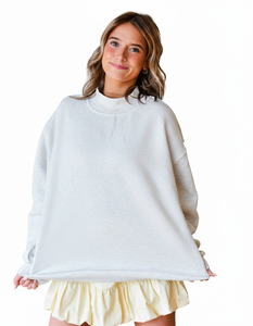 Suéter de Algodón y Elastano Lavado para Mujer, Novedad Otoño/Invierno, Estilo Urbano, Color Liso, Tie-Dye, Cuello Simulado, Holgado, Ecológico, Colegial, Delta Phi - Product Image 6