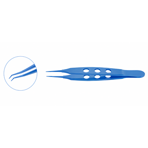 Pinzas Bonn de Titanio Azul de Alta Calidad, Instrumento Quirúrgico Oftálmico para Agarrar Tejido Corneal con Precisión y Control - Product Image 3